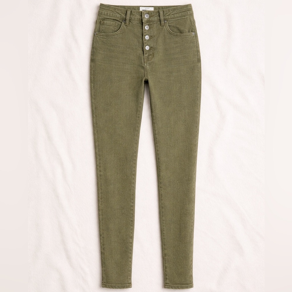Madewell Olive High Rise Skinny Jeans Button Fly TENCEL Denim 27/26 - Picture 2 of 5
